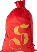 J-Line Zak Kerst S Velvet Rood Large Set van 2 stuks