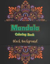 Mandala coloring book black background
