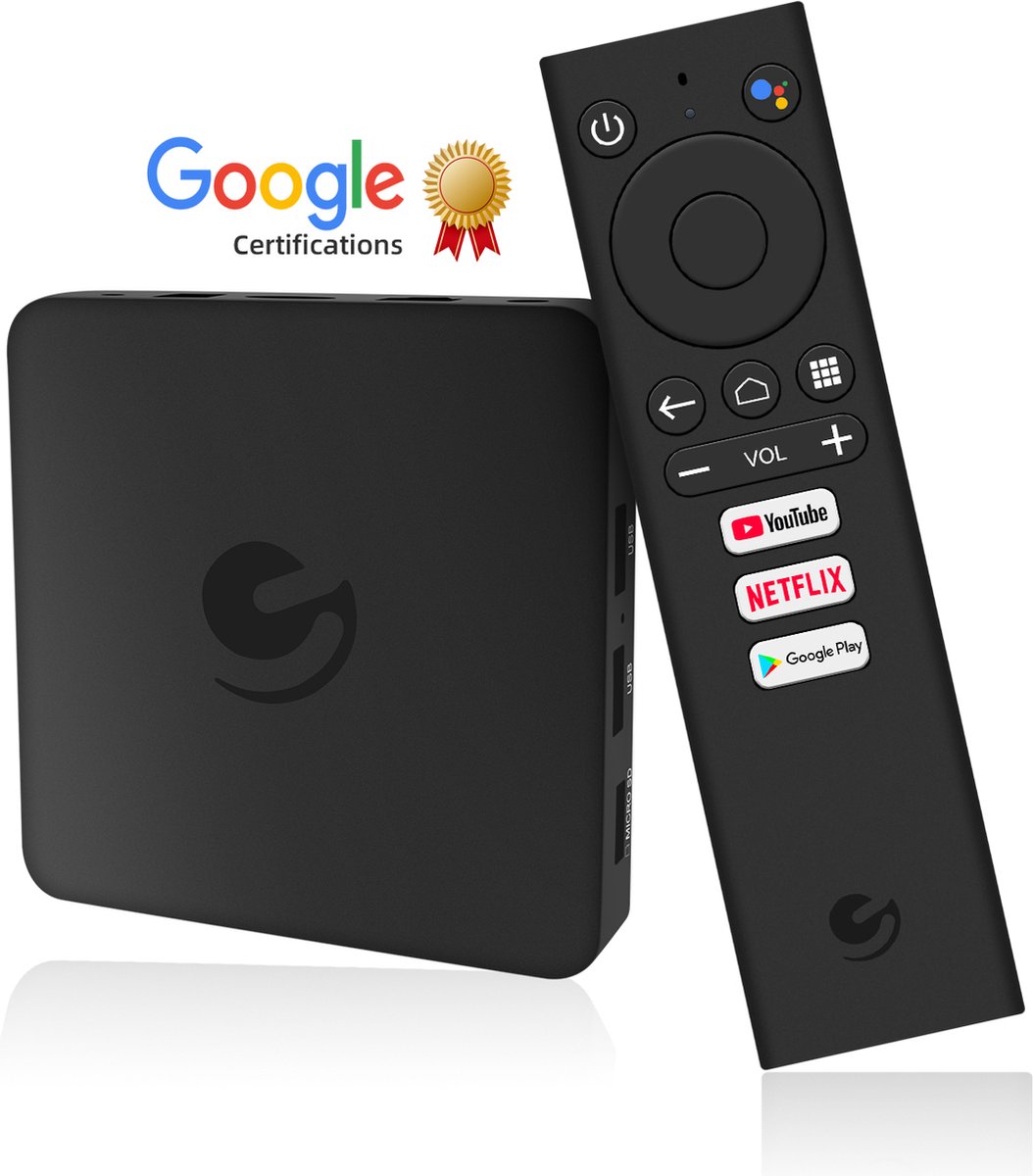 Ematic Nieuwste android Smart TV Box in 20214KGoogle & Netflix