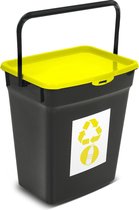 Plast Team Kunststof afvalbak met deksel 10L Afvalscheidingssysteem Recycling Prullenbak Afvalopvangbak