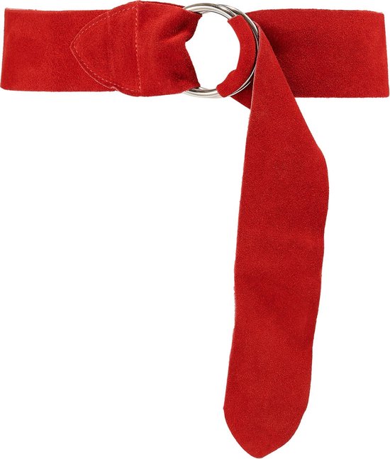 Schijnen Vervallen zelf Rode tailleriem - Joss Modeaccessoires - suede rode riem - 6cm brede  knoopriem - rode riem | bol.com