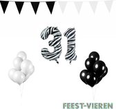 31 jaar Verjaardag Versiering Pakket Zebra