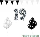 19 jaar Verjaardag Versiering Pakket Zebra