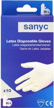 Latex Wegwerphandschoenen 10 Stuks Maat M-L | Latex Disposable Gloves 10 Pieces Size M-L