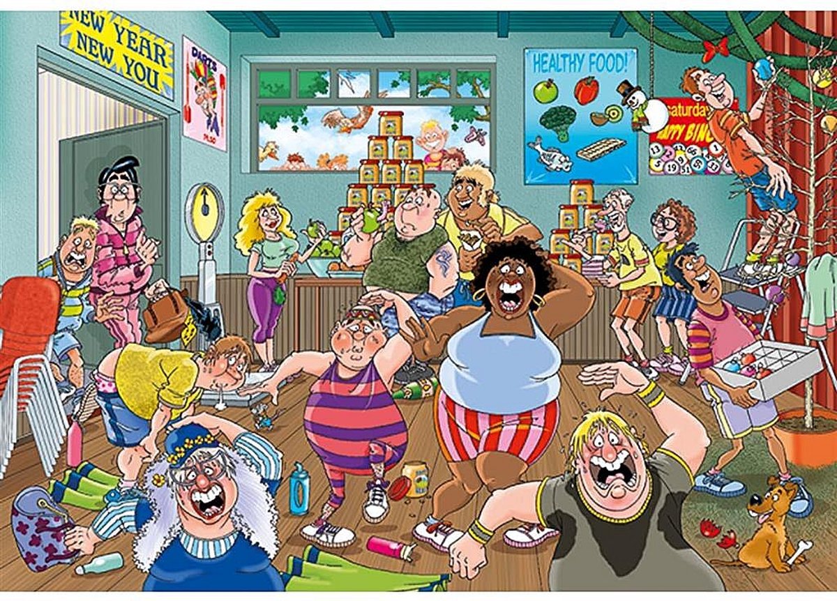 Wasgij Original 36 - Goede Voornemens! puzzel - 1000 stukjes legpuzzel — afbeelding 2