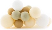 Cotton Ball Lights lichtslinger beige - Cream Party 20 lampjes