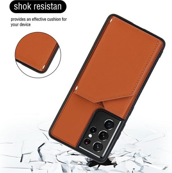 AA Commerce Telefoonhoesje - Back Cover - Geschikt Voor Samsung Galaxy S21 Ultra - Bruin - AA Commerce