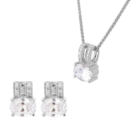 Orphelia Damesring, 925 zilver, gerhodineerd, zirkonia, transparant
