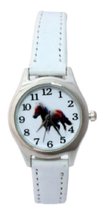 Pony / paarden horloge - wit - 20 mm - I-deLuxe verpakking