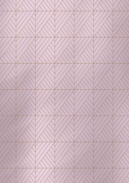Inpakpapier Cadeaupapier Roze met Grafische vormen- Breedte 30 cm - 100m lang