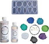 PNCreations Ultra Clear Epoxy Set | Siliconen Mal  | 7 Kleurpigmenten | Super Ultra Clear Epoxy Giethars | Epoxyhars | Nature Color Mix