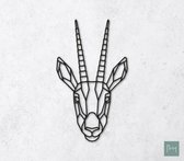 Laserfabrique Wanddecoratie - Geometrische Antilope - Medium - Zwart - Geometrische dieren en vormen - Houten dieren - Muurdecoratie - Line art - Wall art