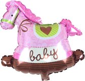 Geboorteballon | hobbyhorse - roze | 45 x 49 cm