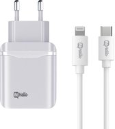 Behello USB-C Male naar USB-C Female kabel - 1 meter - Wit