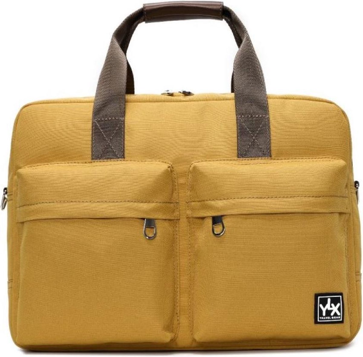 YLX Nash Laptop bag. Oker geel. Recycled Rpet materiaal. Gerecyclede plastic flessen. Eco-friendly. 15