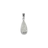 Silventi 932481268 Zilveren Hangertje - Dames - Zirkonia Steentjes - Druppel - Rhodium - Zilver