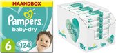 Pampers Baby-Dry maandbox maat 6 124 luiers en Aqua Pure 864 billendoekjes Pakket