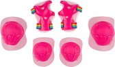 Nijdam Skate Beschermset Kinderen - Pink Rainbows - Roze/Wit - S