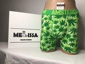 AMSTERDAM cannabis witblaadjes katoen boxershort maat L