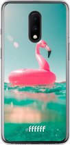 OnePlus 7 Hoesje Transparant TPU Case - Flamingo Floaty #ffffff