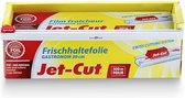Jet-Cut Catering Horeca Cling film - Feuille de cuisine - Rouleaux de papier d'aluminium - Feuille de plastique transparente pour le stockage des aliments - 300m X 30cm - avec couteau et distributeur - Fabriqué en Swiss