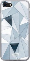 6F hoesje - geschikt voor iPhone 8 - Transparant TPU Case - Mirrored Polygon #ffffff
