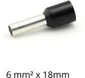 Adereindhuls 6,00 mm² x 18 mm zwart 100 stuks | Ferrule | Draadhuls | Adereindhulzen | Eindverbinder
