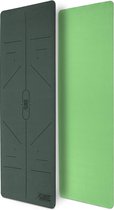 Yogamat, groen-lime, 183 x 61 x 0,6 cm, fitnessmat, gymmat, gymnastiekmat, logo
