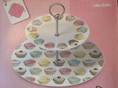 Creative Tops Etagère 2-laags met cupcake patroon