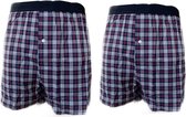 Embrator 2-stuks mannen Boxershort geruit blauw/wit/rood 4XL