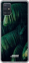 6F hoesje - geschikt voor Samsung Galaxy A52 - Transparant TPU Case - Palm Leaves Dark #ffffff