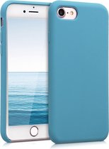 kwmobile telefoonhoesje geschikt voor Apple iPhone SE (2022) / iPhone SE (2020) / iPhone 8 / iPhone 7 - Hoesje met siliconen coating - Smartphone case in azuurblauw