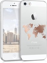 kwmobile telefoonhoesje voor Apple iPhone SE (1.Gen 2016) / 5 / 5S - Hoesje voor smartphone - Wereldkaart design