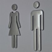 Toiletsticker 3D - Man & Vrouw - Toilet Sticker - WC Decoratie - Badkamer Decoreren - Glimmend - 12 cm Lang - Acryl