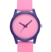 Horloge -roze / paars -siliconen -bandje - Tiener- Charme Bijoux