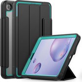 Samsung Galaxy Tab A 8.4 2020 Hoes - Tri-Fold Book Case met Transparante Back Cover en Pencil Houder - Licht Blauw/Zwart