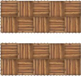 Terrastegels - houten tegel - Verticaal patroon - Acacia - 30 x 30 cm - set van 20 tegels.