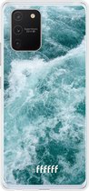 Samsung Galaxy S10 Lite Hoesje Transparant TPU Case - Whitecap Waves #ffffff