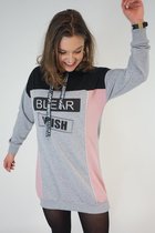 La Pèra Grijze Sweatjurk Blear Dames Hoodie jurk Dames Grijs - Maat L/XL