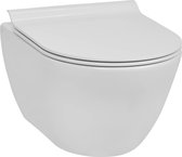 Ben Segno Compact Hangtoilet - met Free Flush en Xtra Glaze+ Incl. Slimseat Toiletbril Glanzend Wit - WC Pot - Toiletpot - Hangend Toilet