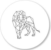 Kleine Binky - Muurcirkel - Leeuw white - Forex - 15cm