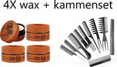 RedOne - Maximum Control - Argan - Matte - Hair Wax - 4X150ml - Red one met gratis 10-delige kammenset