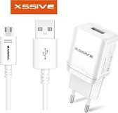 Xssive USB Lader met Micro USB Kabel voor HTC smartphones o.a. One M7, One Mini, One M8, One Mini 2, One M9, Desire 626, Desire 526, Desire 620, Desire 510, Desire 820