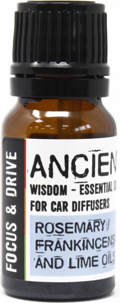 Goedkoopste Auto Parfum Etherische Olie Mix Focus & Drive - 10ml - Rozemarijn, Limoen & Wierook