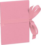 Fotoalbum leporello zwarte bladen flamingo roze