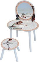 Ballerina Make-Up Tafel Met Kruk van MDF