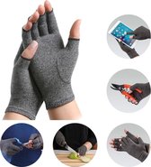 Reuma Handschoenen - Artrose -artritis-Maat M-Thuiswerk handschoenen -Grijs-Compressie Handschoenen -sporthandschoenen
