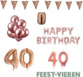 40 jaar Verjaardag Versiering Pakket Rosé Goud