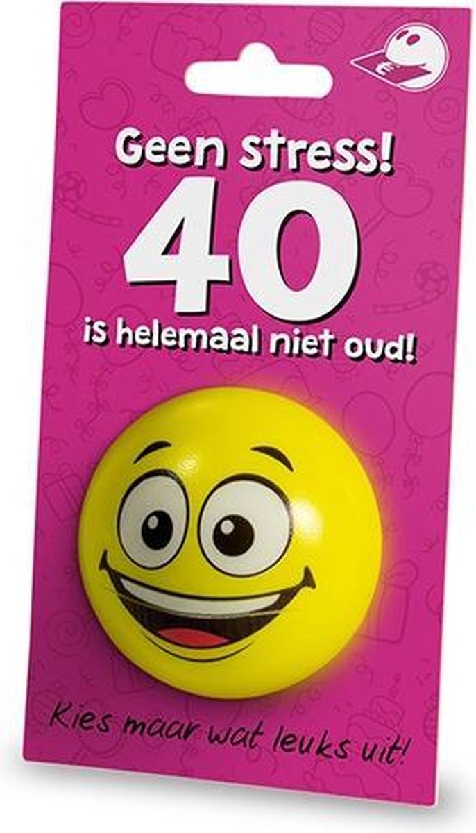 Cadeaukaart + Stressbal  40 jaar