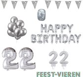22 jaar Verjaardag Versiering Pakket Zilver
